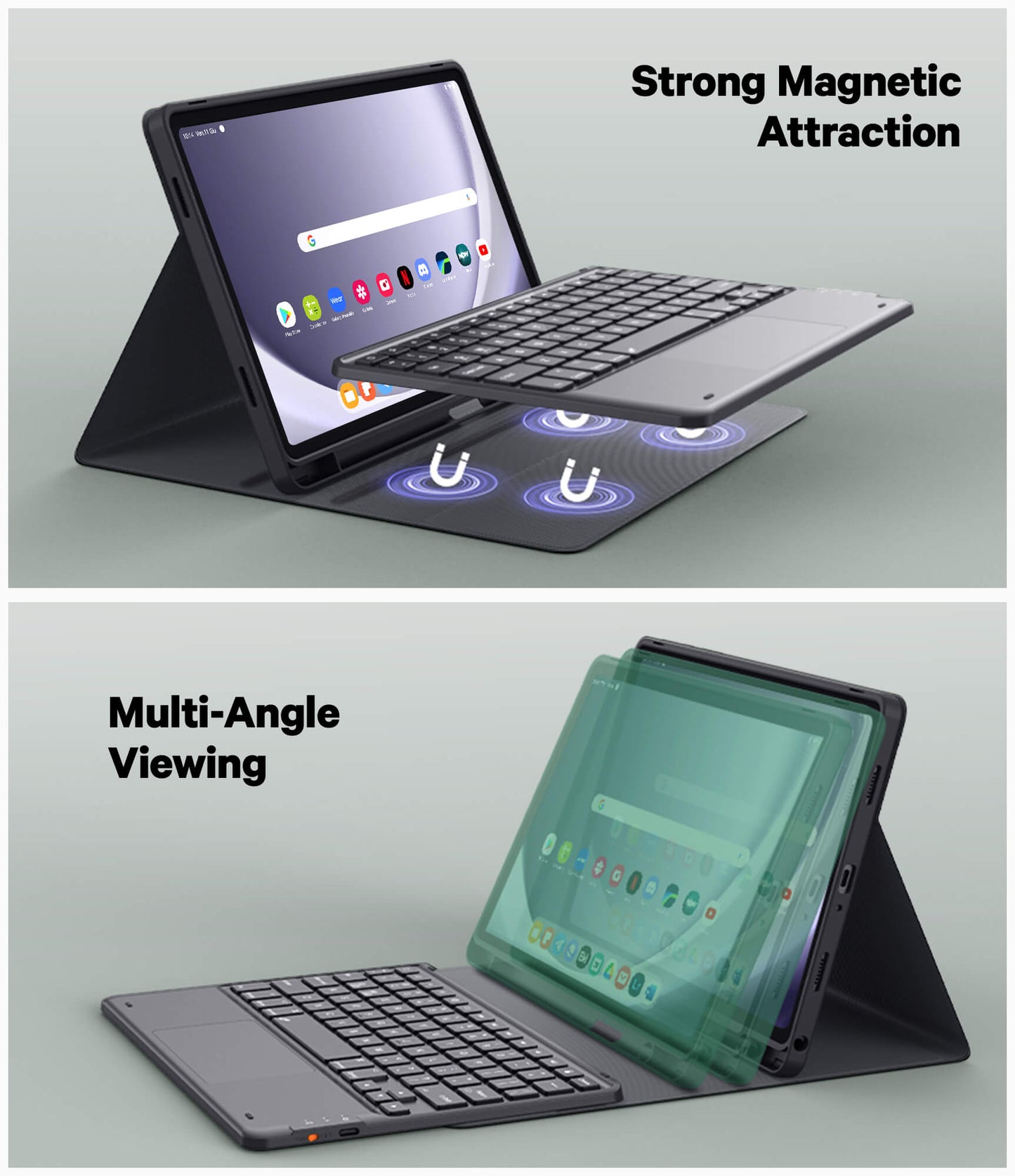 CHESONA Step Series Keyboard Case for Samsung Galaxy tablet A9+ 11"