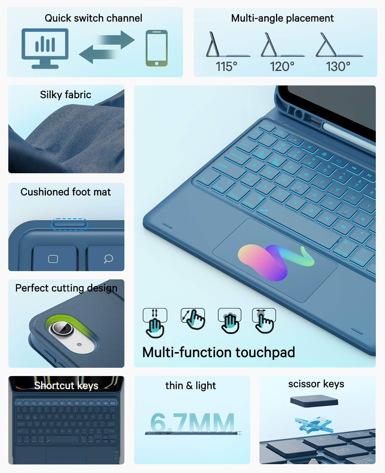 CHESONA Step Series Keyboard Case for iPad 10th 10.9''