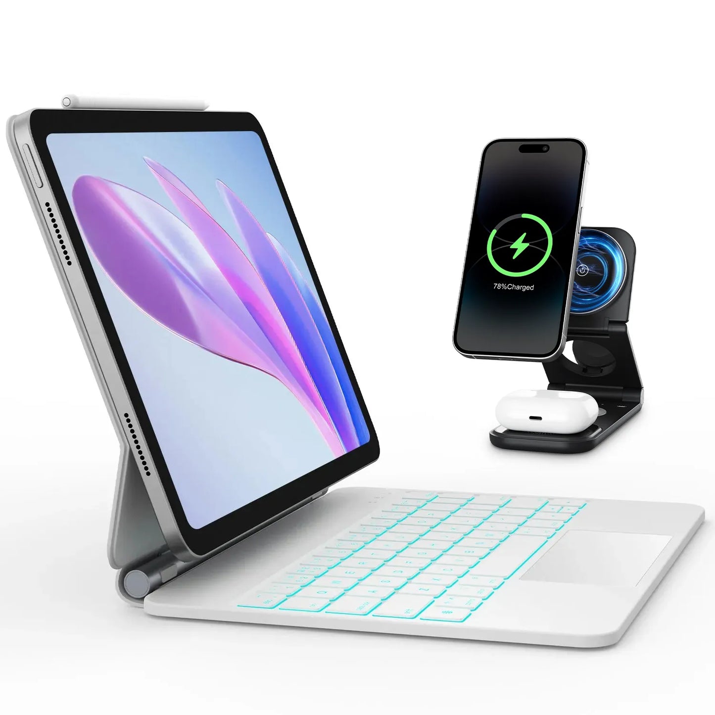 Cloud Series Keyboard Case & Wireless Charging Bundle