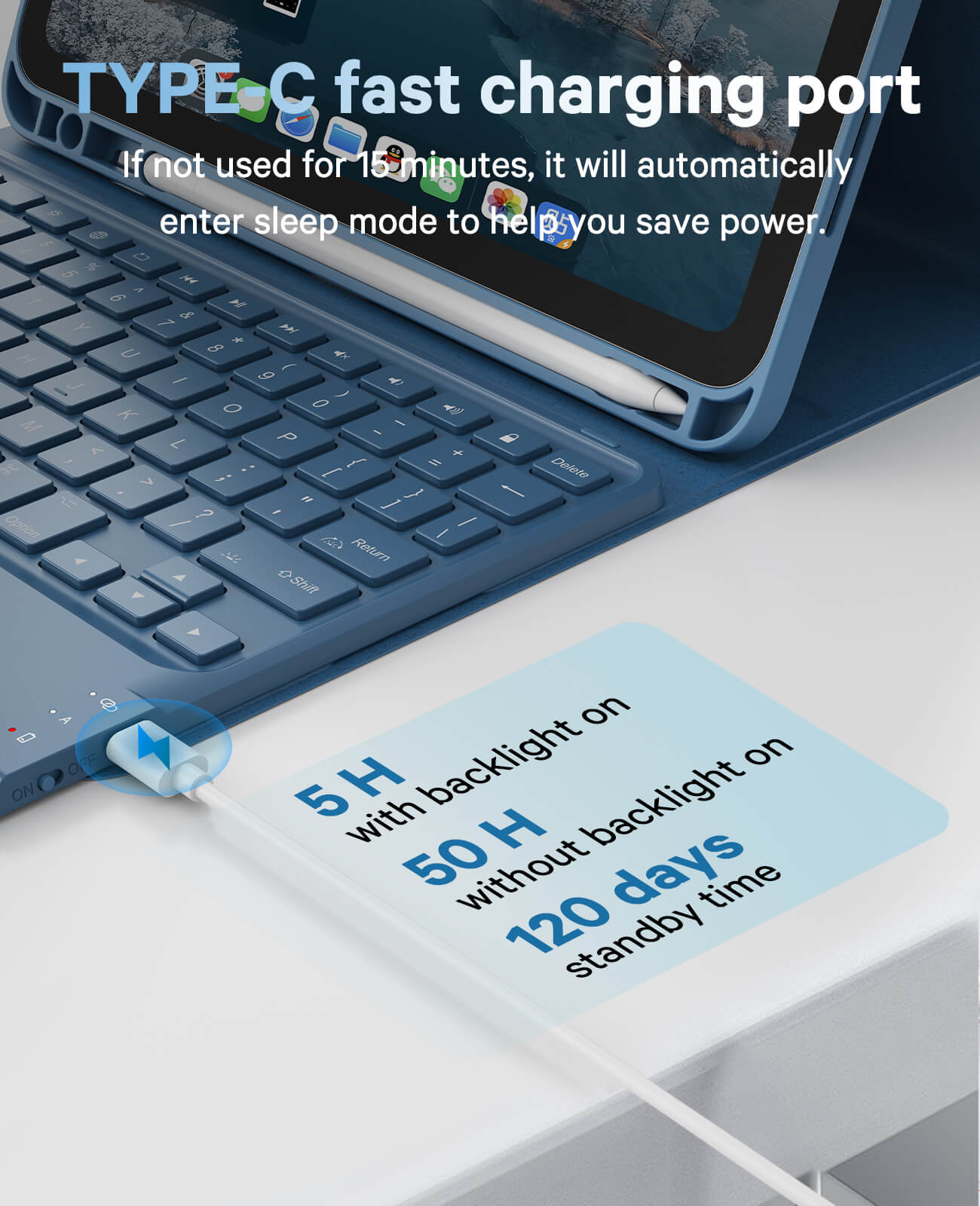 CHESONA Step Series Keyboard Case for iPad 10th 10.9''