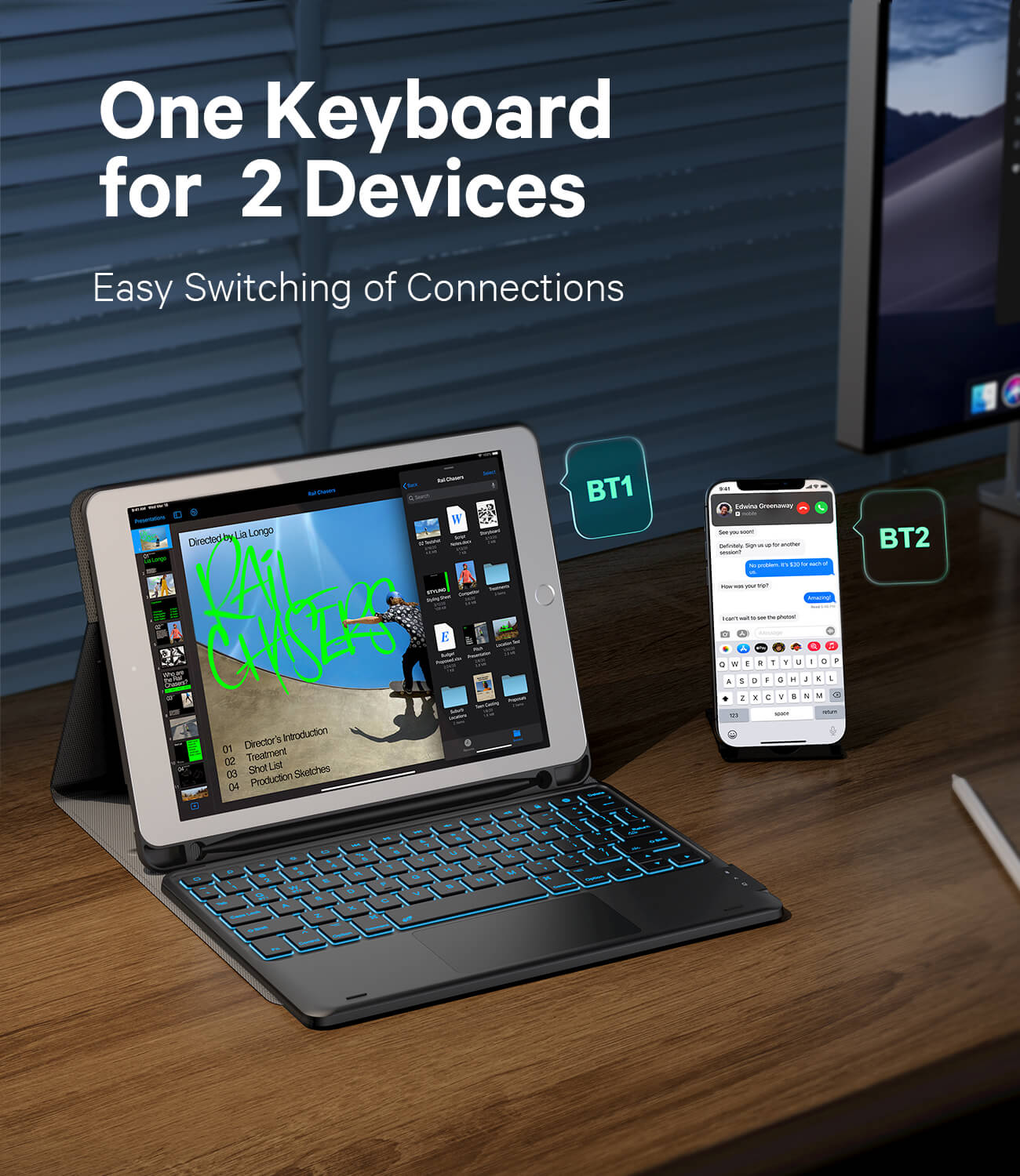 CHESONA Step Series Keyboard Case for iPad 6/5th gen & iPad Air 2 & iPad Pro 9.7"