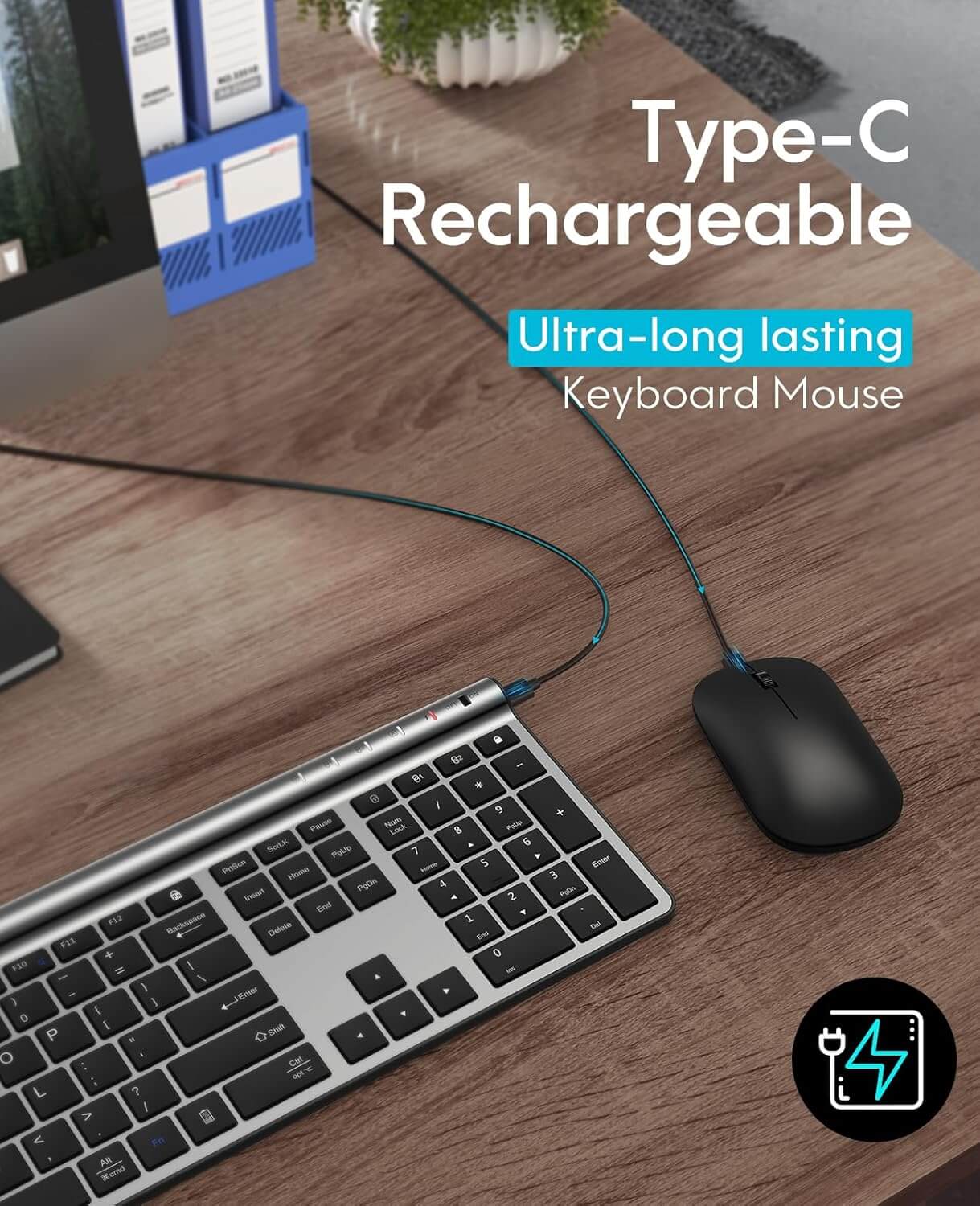 CHESONA Wireless Keyboard and Mouse Combo (BT 5.0+3.0+2.4G)