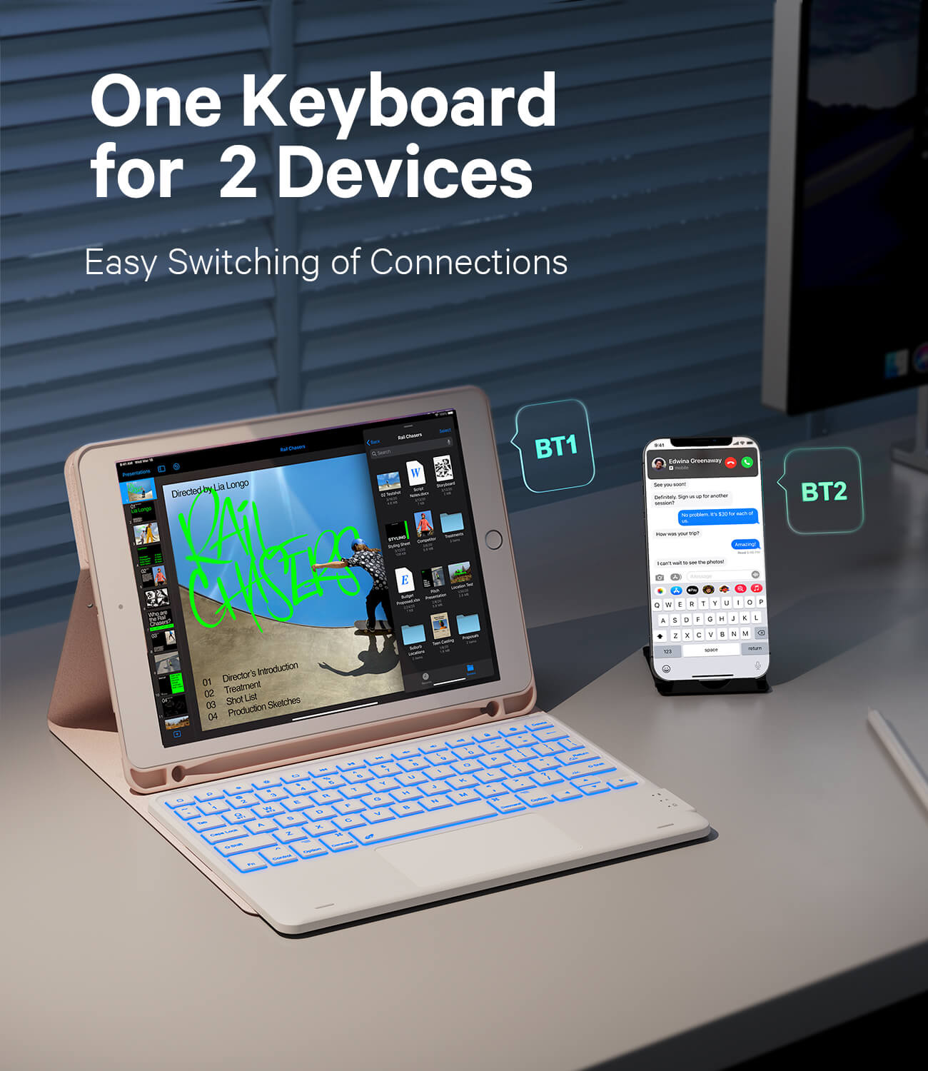 CHESONA Step Series Keyboard Case for iPad 6/5th gen & iPad Air 2 & iPad Pro 9.7"