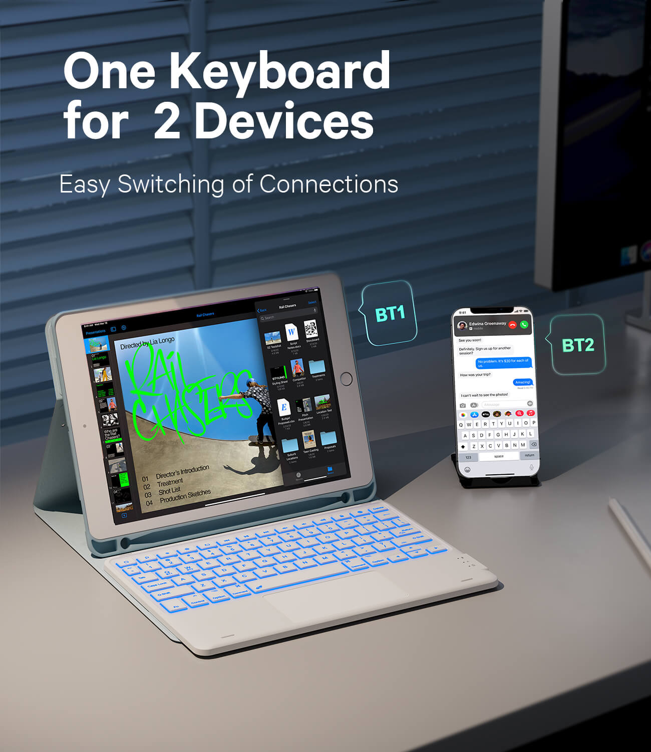 CHESONA Step Series Keyboard Case for iPad 6/5th gen & iPad Air 2 & iPad Pro 9.7"