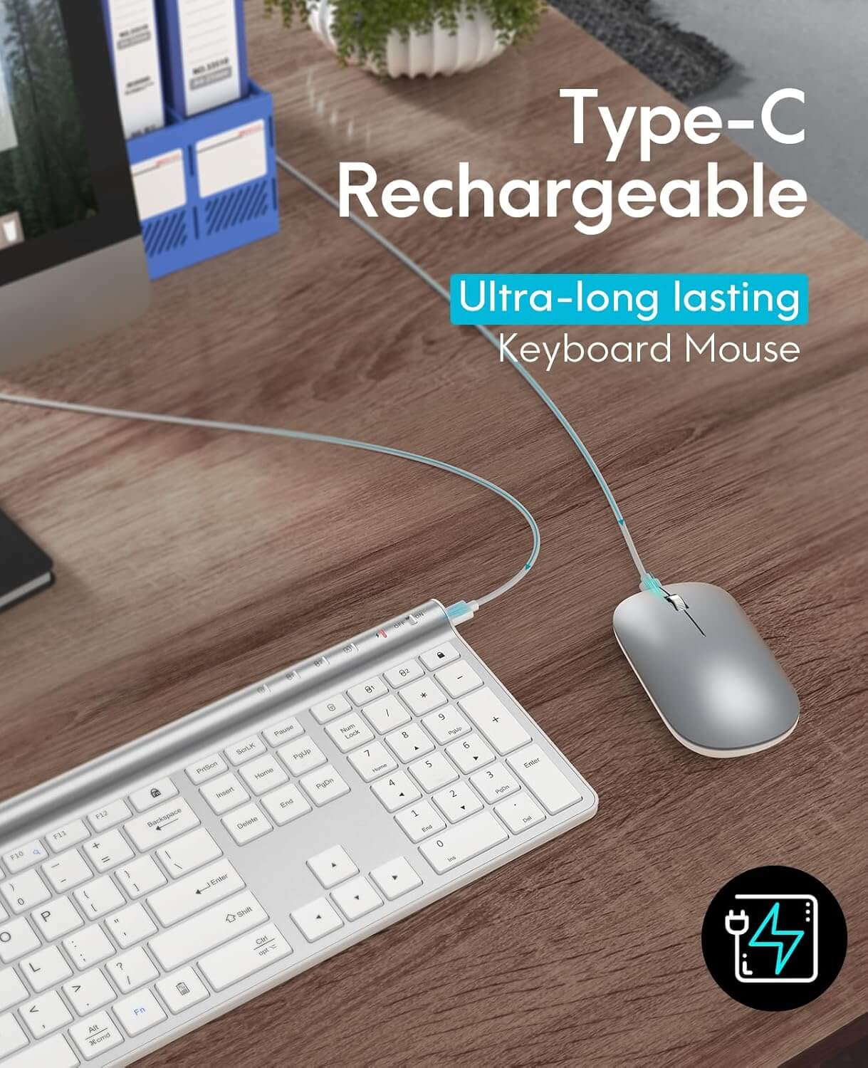 CHESONA Wireless Keyboard and Mouse Combo (BT 5.0+3.0+2.4G)