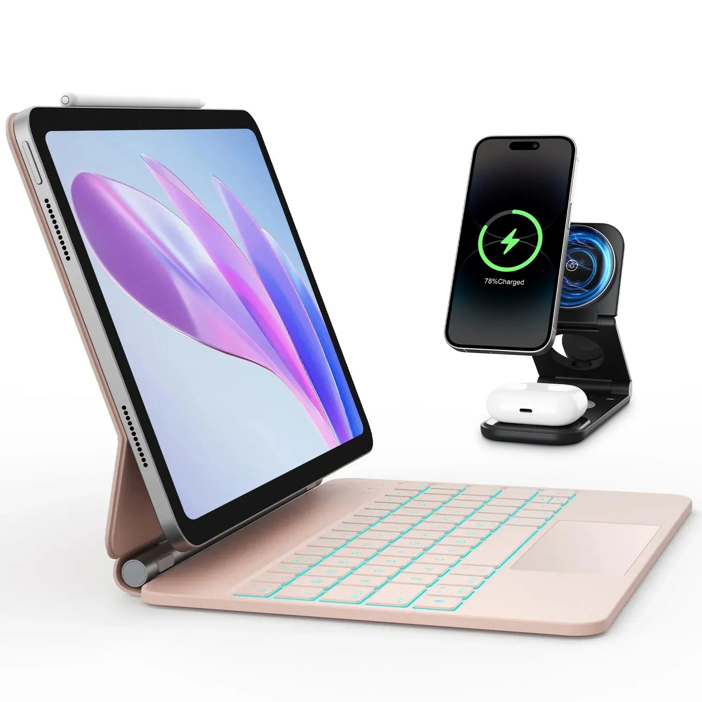 Cloud Series Keyboard Case & Wireless Charging Bundle