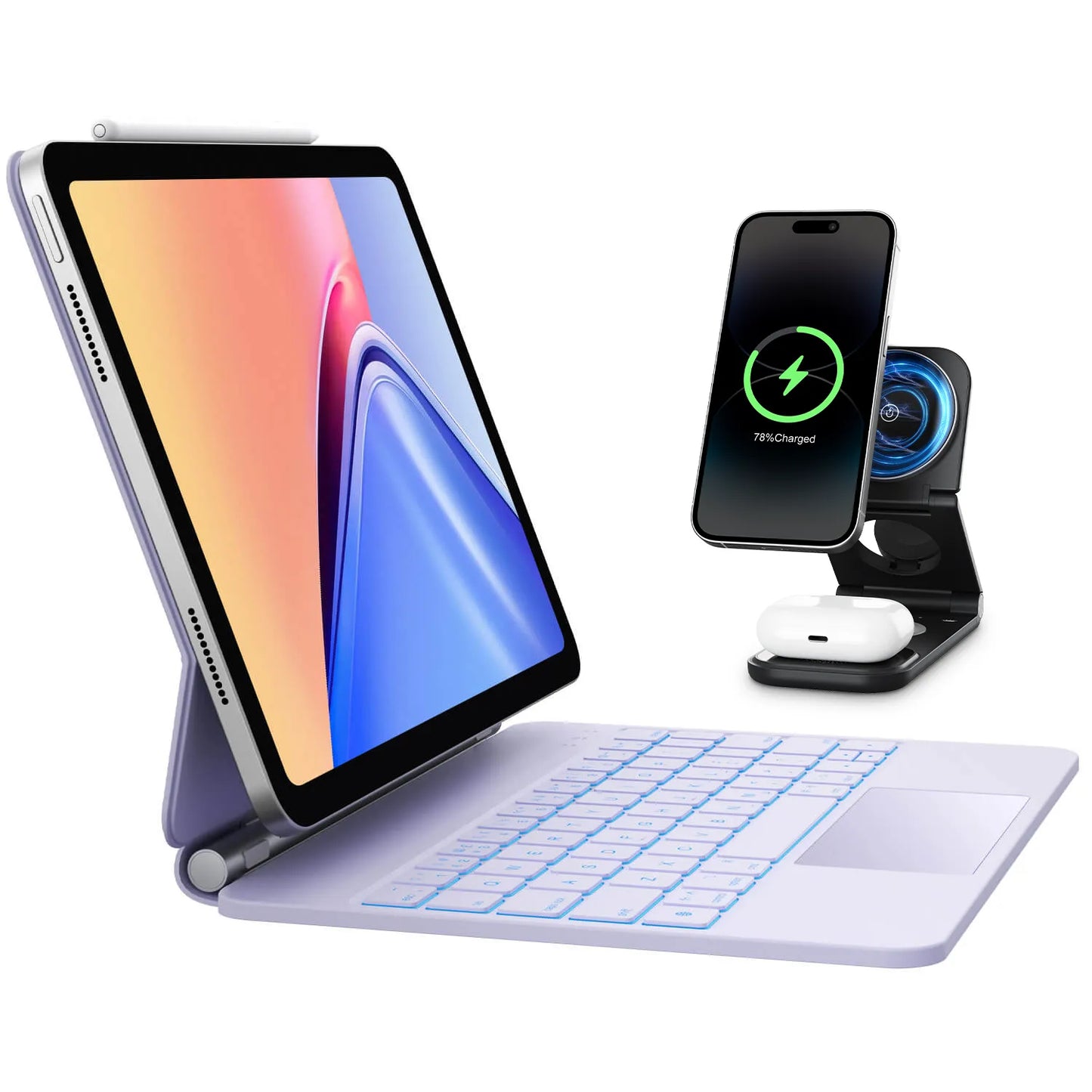 Cloud Series Keyboard Case & Wireless Charging Bundle