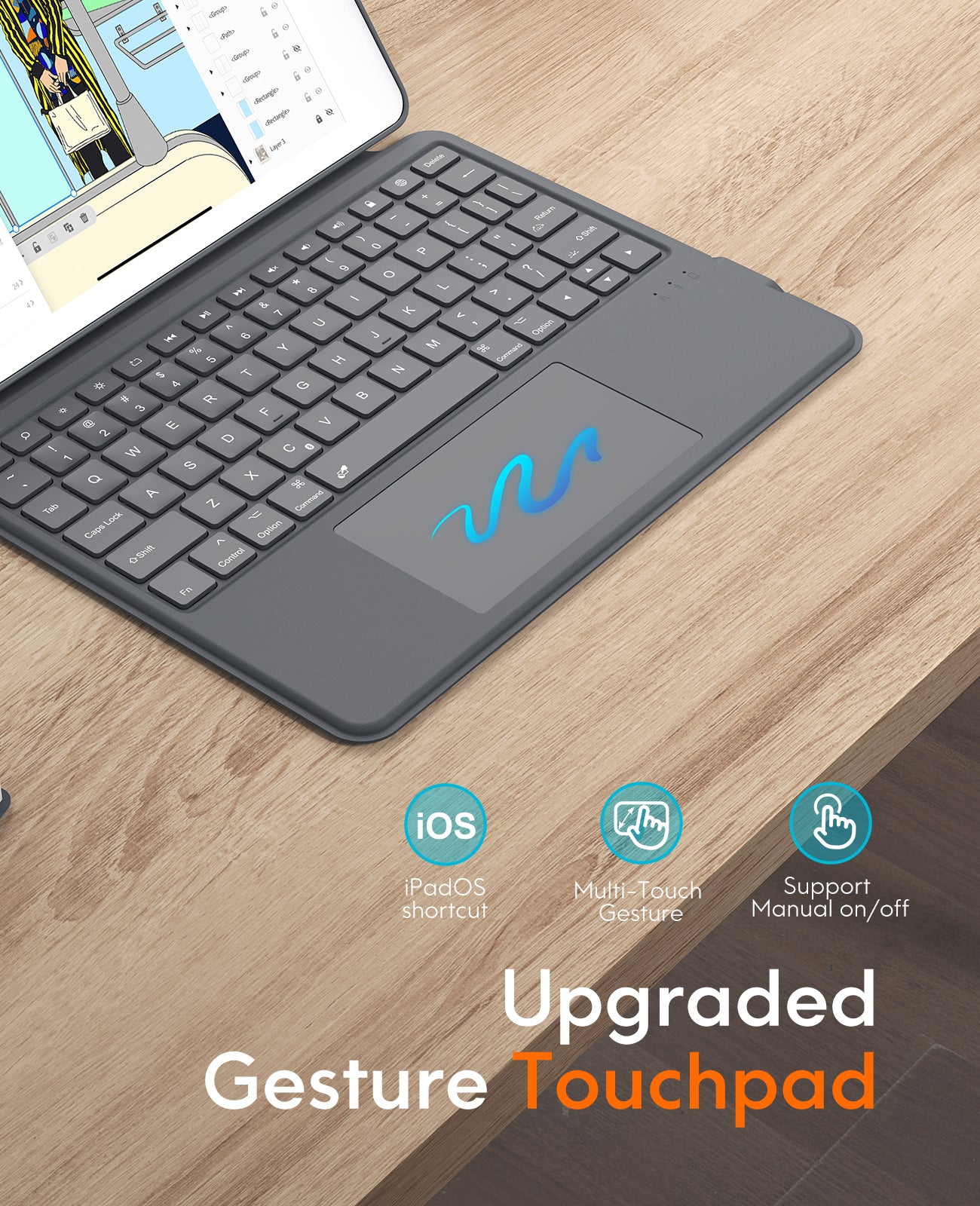 CHESONA Rugged Series Keyboard Case for iPad 9th/8th/7th Gen 10.2''