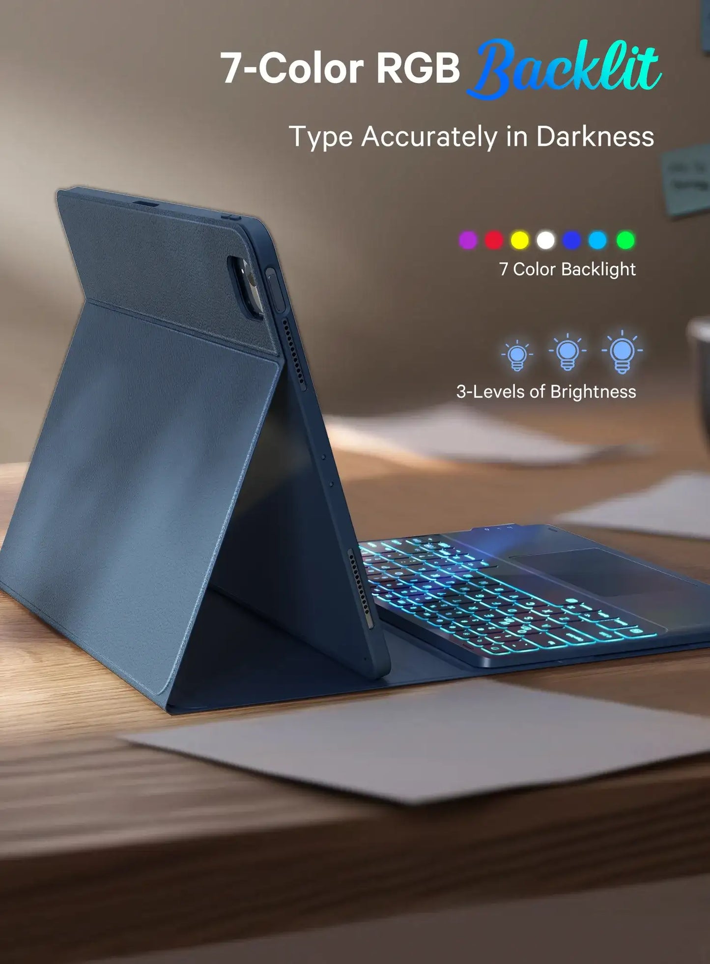 CHESONA Step Series Keyboard Case for iPad Pro 12.9" 6/5/4/3th, for iPad Air 13" M3/M2