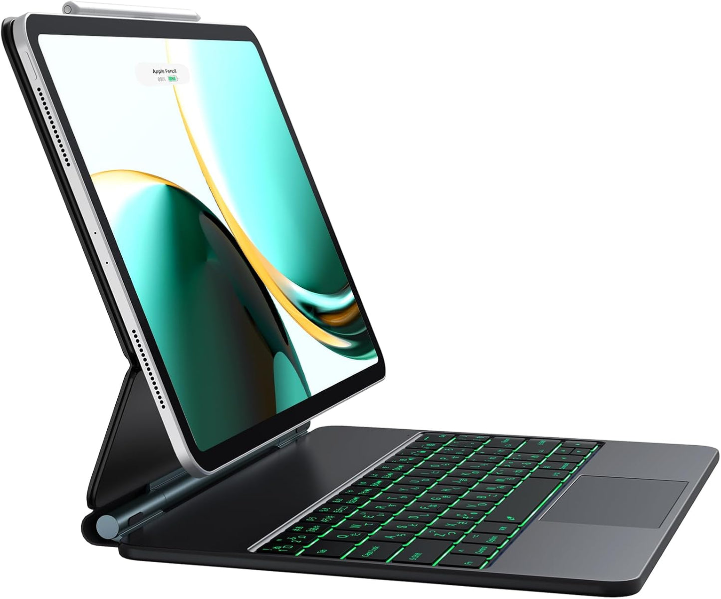 CHESONA マジックipad air 13インチ キーボード (M2, 2024) 7色バックライト付き マジックBluetoothキーボード、ホバースタンドワイヤレスキーボード ipad 12.9 第6世代 2022/第5世代 2021/第4世代 2020/第3世代 2018用 ブラック