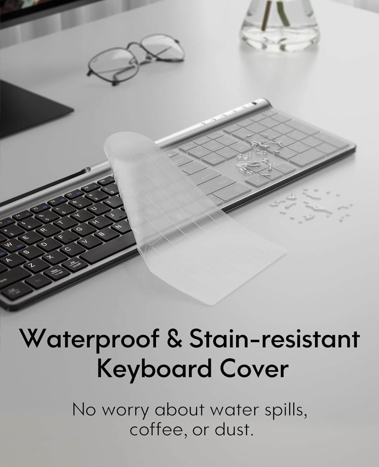 CHESONA Wireless Keyboard and Mouse Combo (BT 5.0+3.0+2.4G)