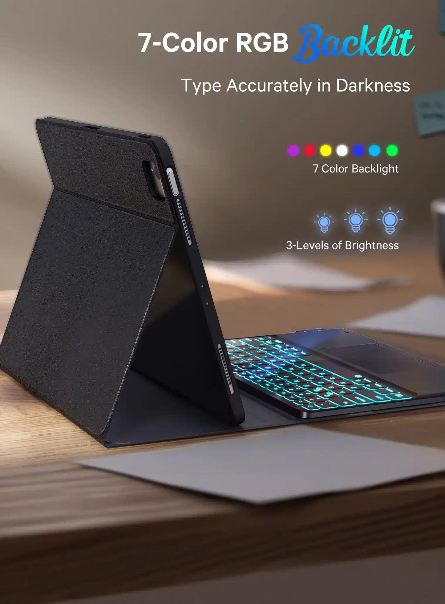 CHESONA Step Series Keyboard Case for iPad Pro 12.9" 6/5/4/3th, for iPad Air 13" M3/M2