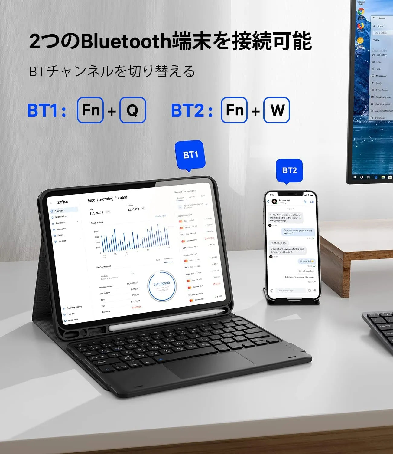 Chesona iPad Air 11(M2/M3)インチ キーボード iPad Air 5/4世代 ケース キーボードiPad Pro キーボード第4世代/3世代/2世代/1世代(2022/2021/2020/2018モデル)JIS基準日本語配列 BT キーボードカバー 脱着式 多角度調整 ペンシルホルダー付き 薄型ケースキーボード マグネット付き アイパッドキーボード
