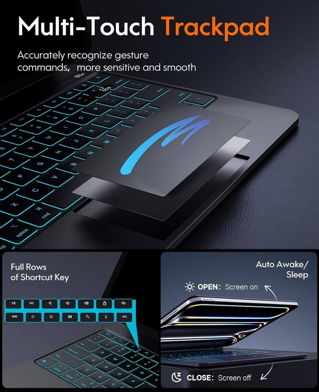 CHESONA Cloud Series Keyboard Case for iPad Pro 13'' (M4) 2024 (Black)