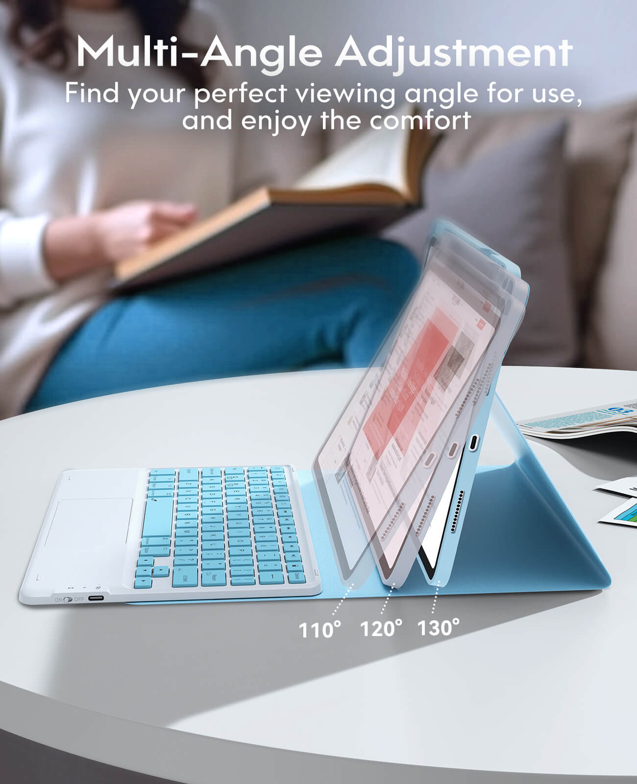 CHESONA Step Series Keyboard Case for iPad Pro 11" 4th/3rd/2nd/1st Gen/Air 10.9"