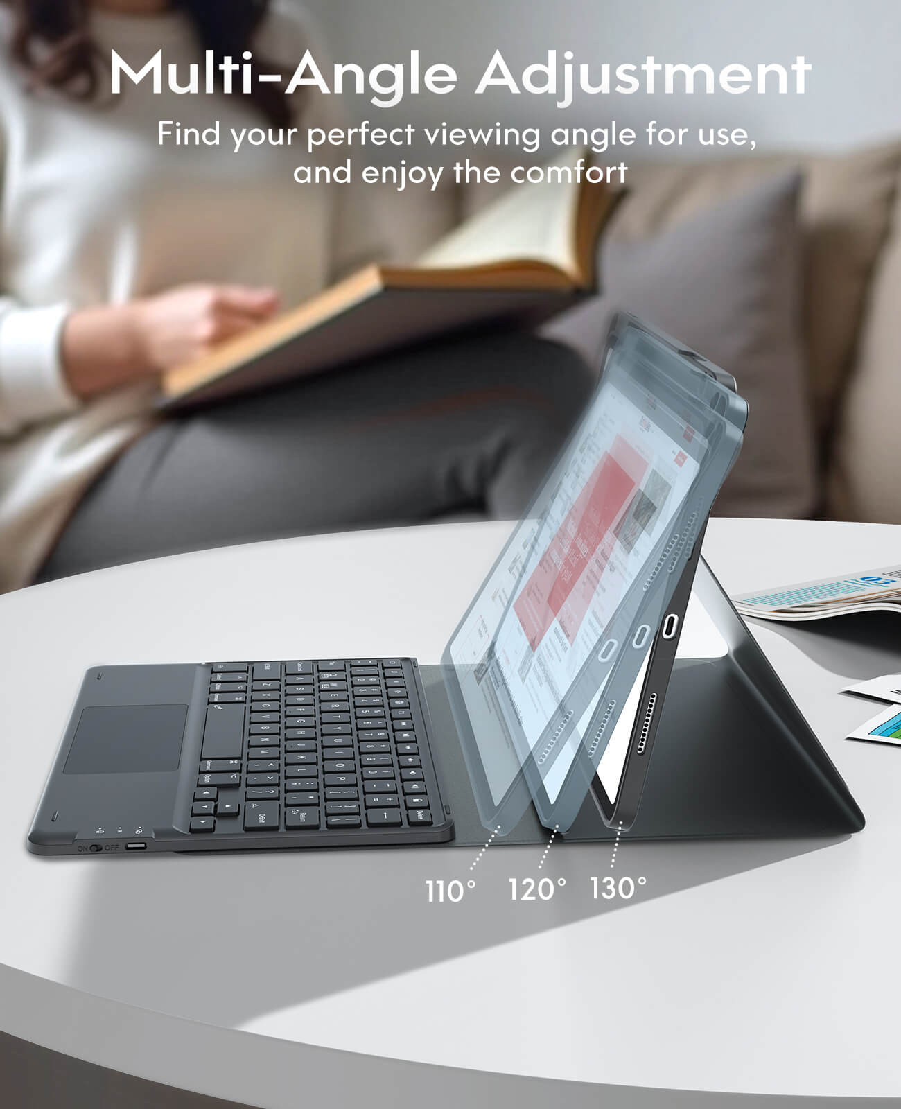 CHESONA Step Series Keyboard Case for iPad Pro 11" 4th/3rd/2nd/1st Gen/Air 10.9"
