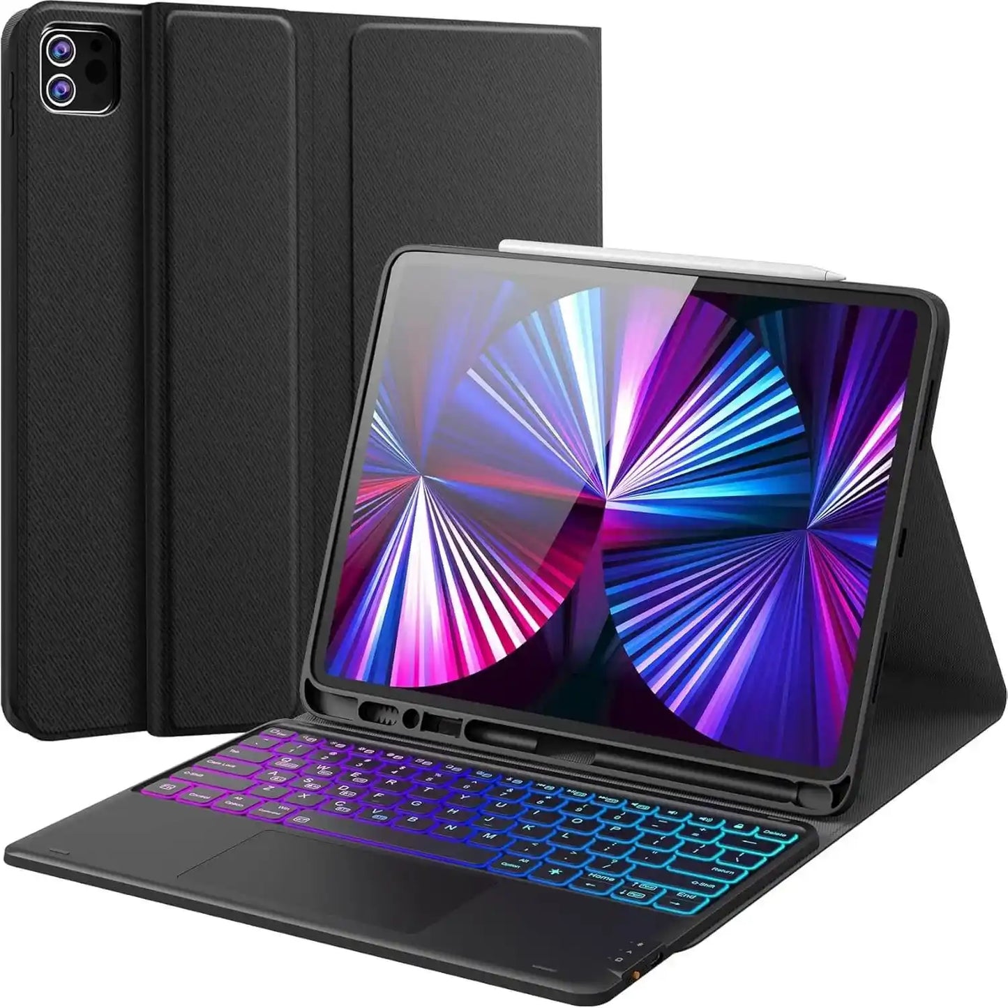 CHESONA Step Series Keyboard Case for iPad Pro 12.9" 6/5/4/3th (Black)