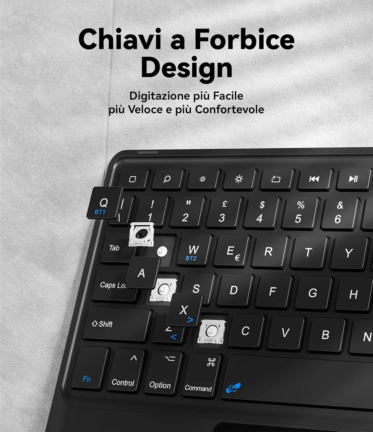 CHESONA Tastiera Galaxy Tab A9 Plus, Intelligente Touchpad, 2 BT Canali, Magnetica Staccabile Tastiera per Samsung Galaxy Tab A9 Plus 11” 2023 (SM-X210/X216), Supporto Portamatite, Nero