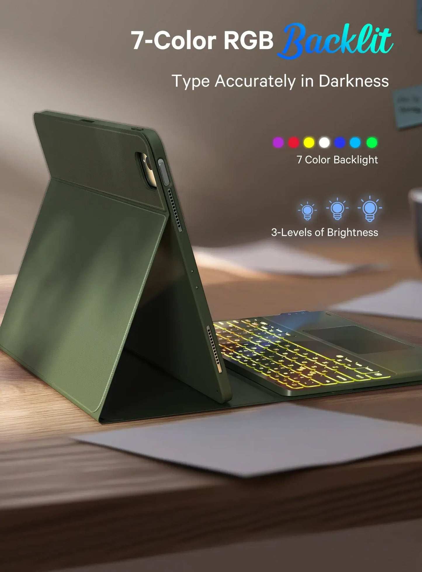 CHESONA Step Series Keyboard Case for iPad Pro 12.9" 6/5/4/3th, for iPad Air 13" M3/M2