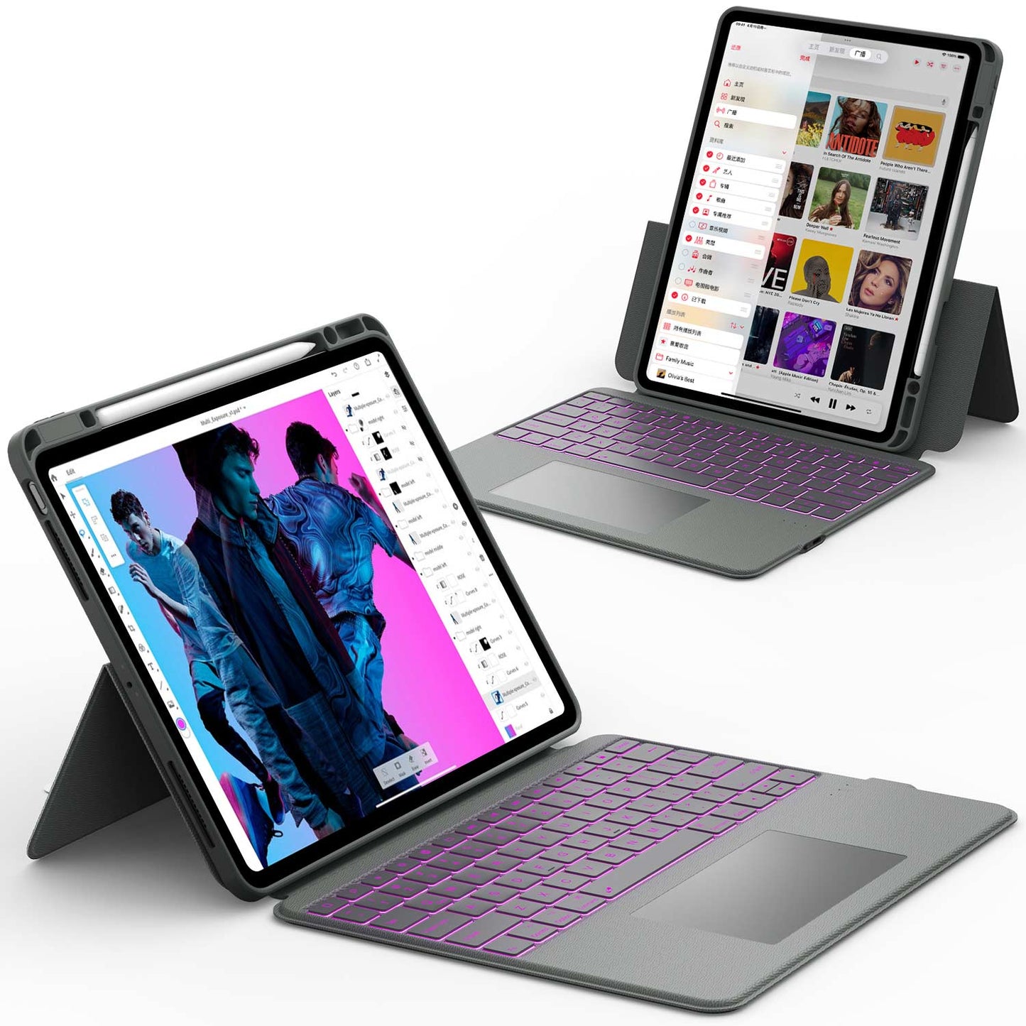 CHESONA Backstand Keyboard Case for iPad Pro 13'' (M4) 2024
