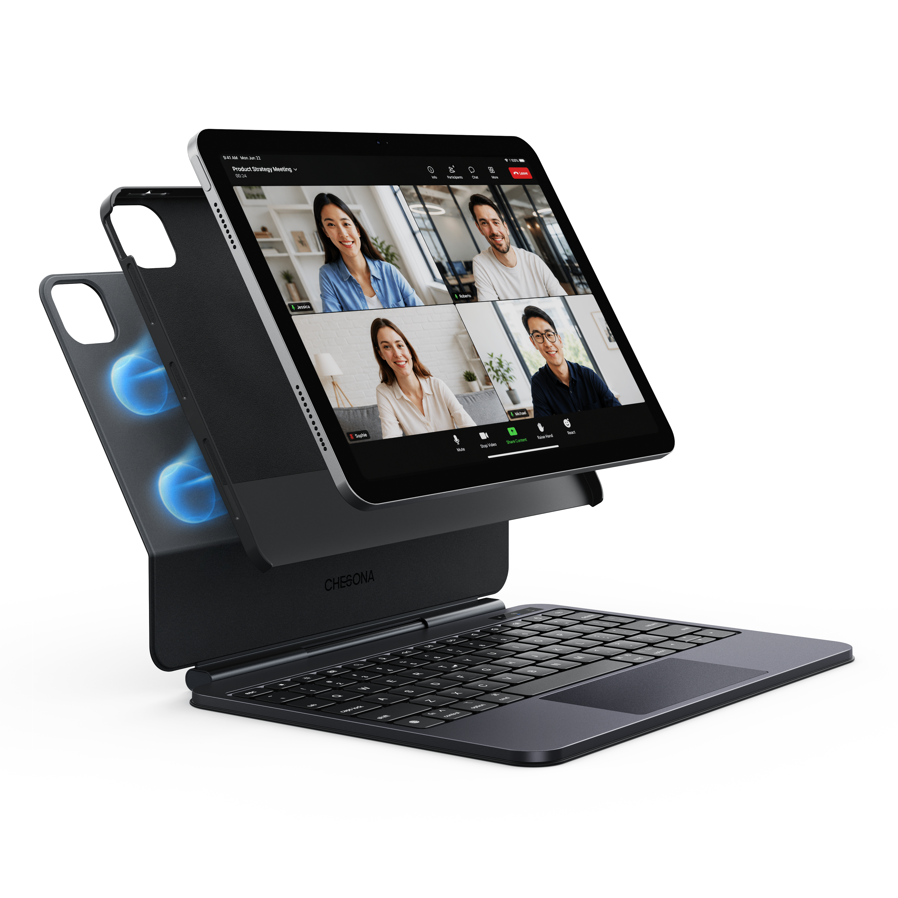 IPad Pro 11 ＋CHESONA キーボードケース＋NOMATICバッグ CHESONA Cloud X Magnetic Keyboard Case for iPad Air 11