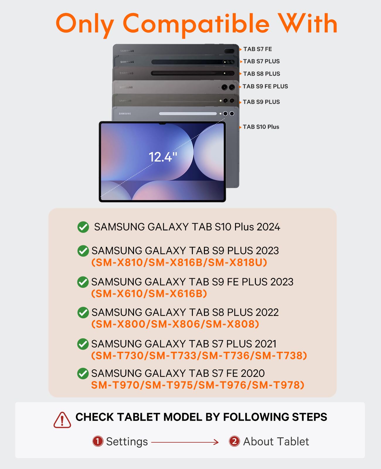 CHESONA Cloud Series Keyboard Case for Samsung Galaxy Tab S10+ /S9+ /S9 FE+ /S8+ /S7+ /S7 FE 12.4"