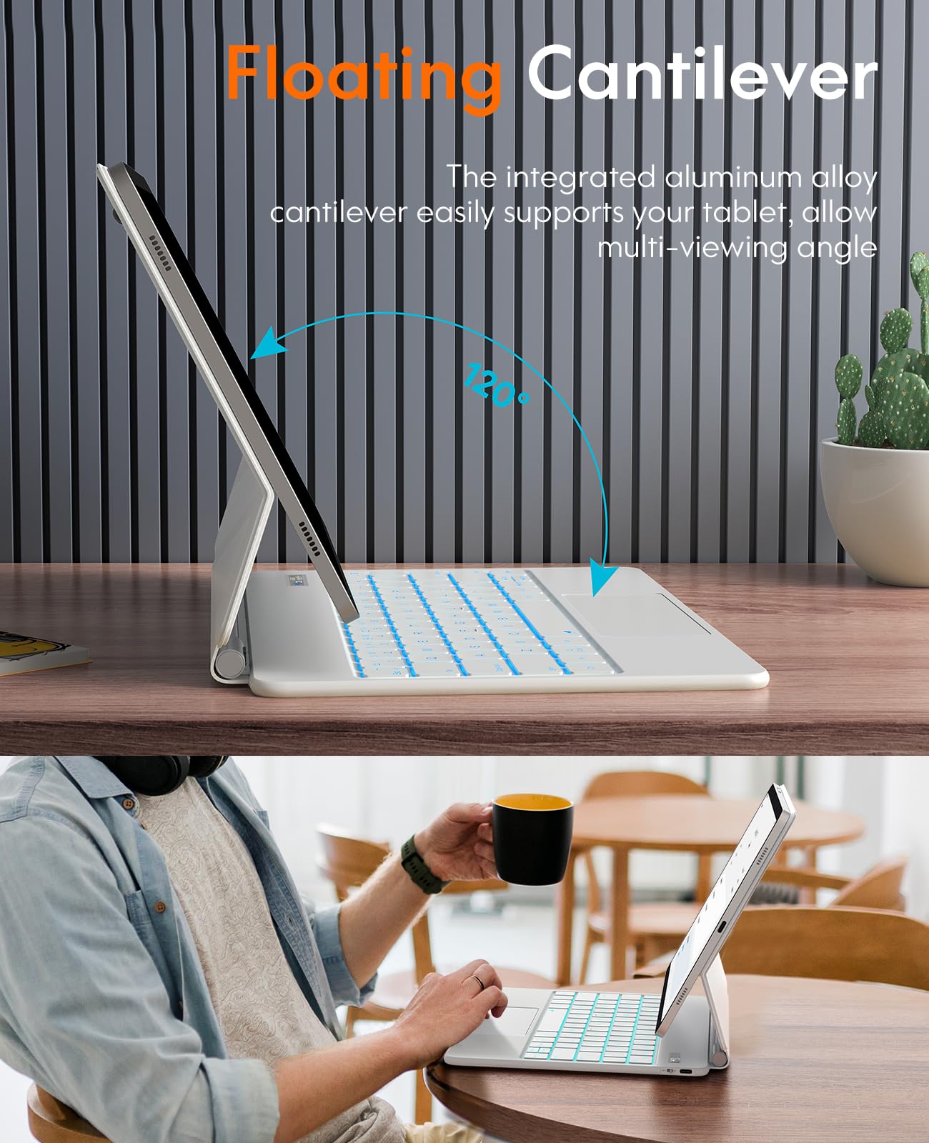 CHESONA Cloud Series Keyboard Case for Samsung Galaxy Tab S10+ /S9+ /S9 FE+ /S8+ /S7+ /S7 FE 12.4"