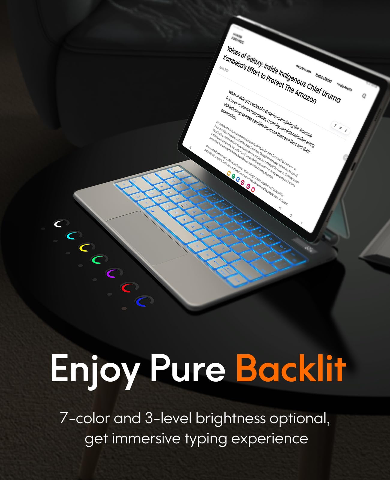 CHESONA Cloud Series Keyboard Case for Samsung Galaxy Tab S10+ /S9+ /S9 FE+ /S8+ /S7+ /S7 FE 12.4"