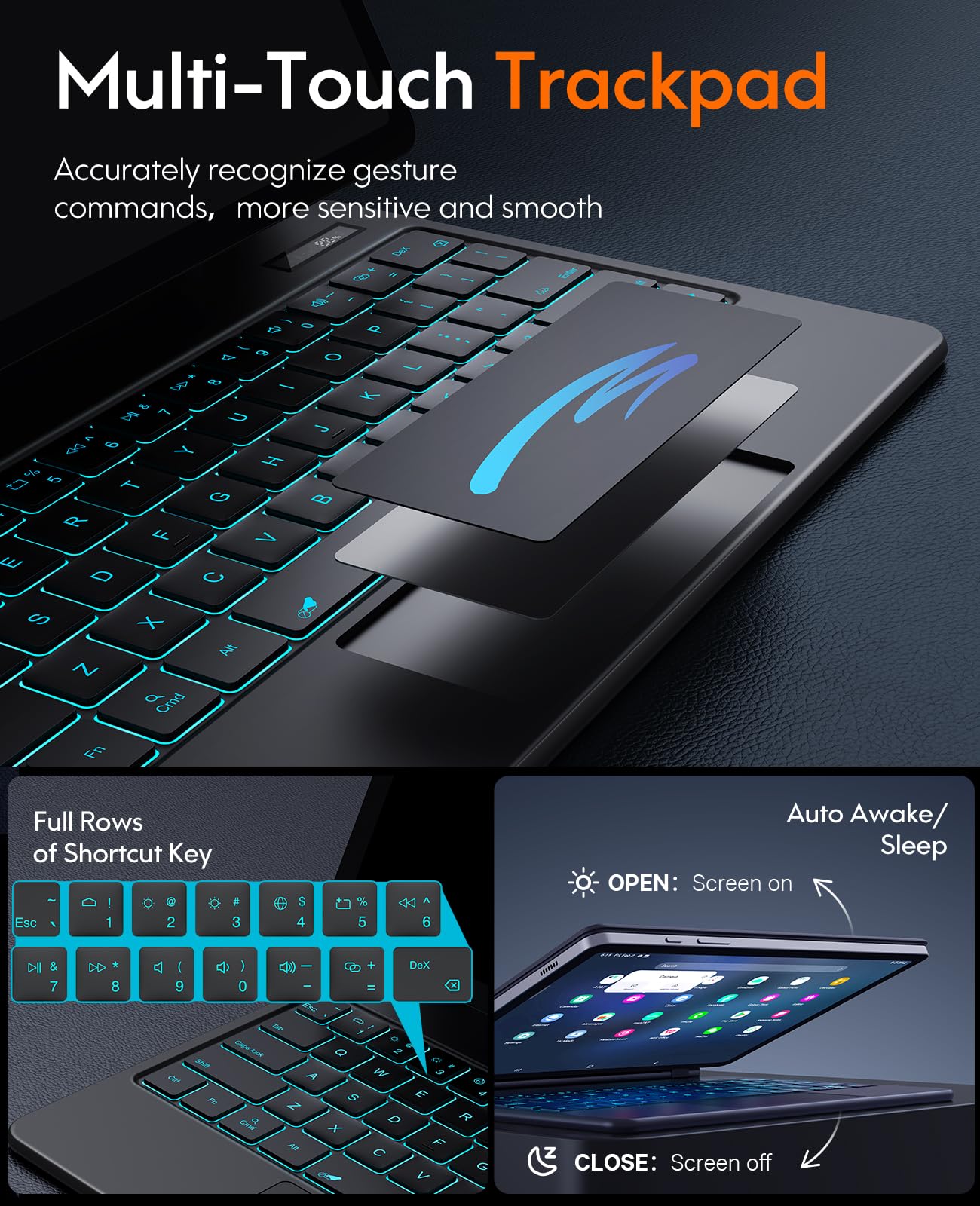 CHESONA Cloud Series Keyboard Case for Samsung Galaxy Tab S10+ /S9+ /S9 FE+ /S8+ /S7+ /S7 FE 12.4"