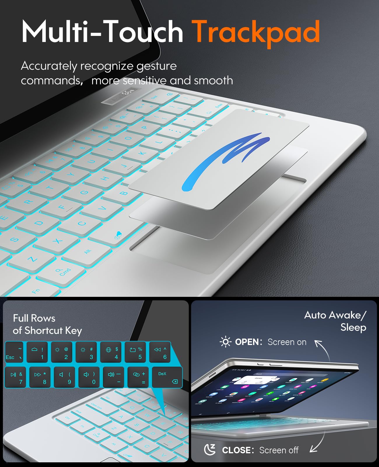 CHESONA Cloud Series Keyboard Case for Samsung Galaxy Tab S10+ /S9+ /S9 FE+ /S8+ /S7+ /S7 FE 12.4"