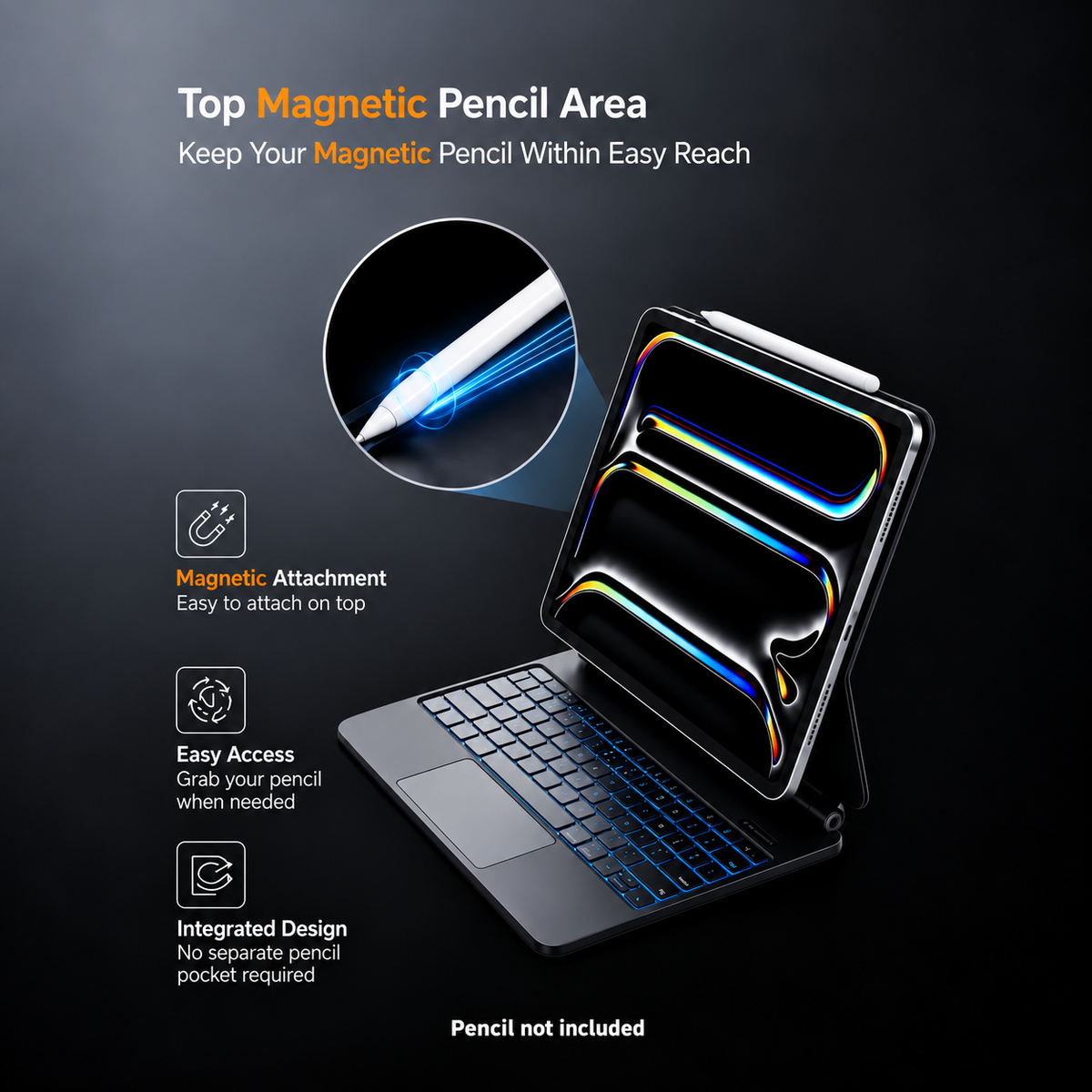 CHESONA Cloud Digital Keyboard Case for iPad Pro 11'' (M4,2024)