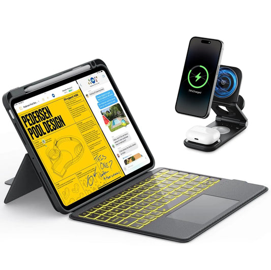 Rugged Series Keyboard Case 11" & Wireless Charging Bundle
