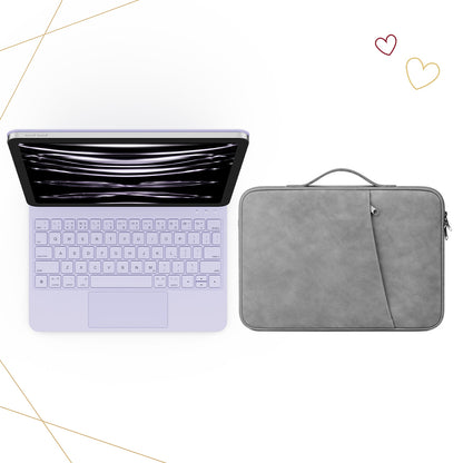 CHESONA Cloud Keyboard Case & Nubuck Leather Sleeve Bag for iPad 10th Gen (2022)