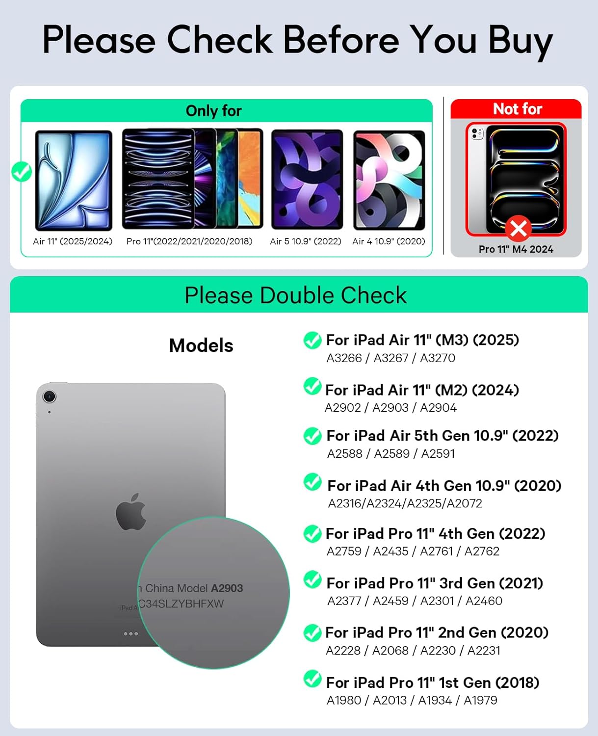 CHESONA Cloud Series Keyboard Case for iPad Pro 11'' (4th/3rd/2nd/1st Gen)