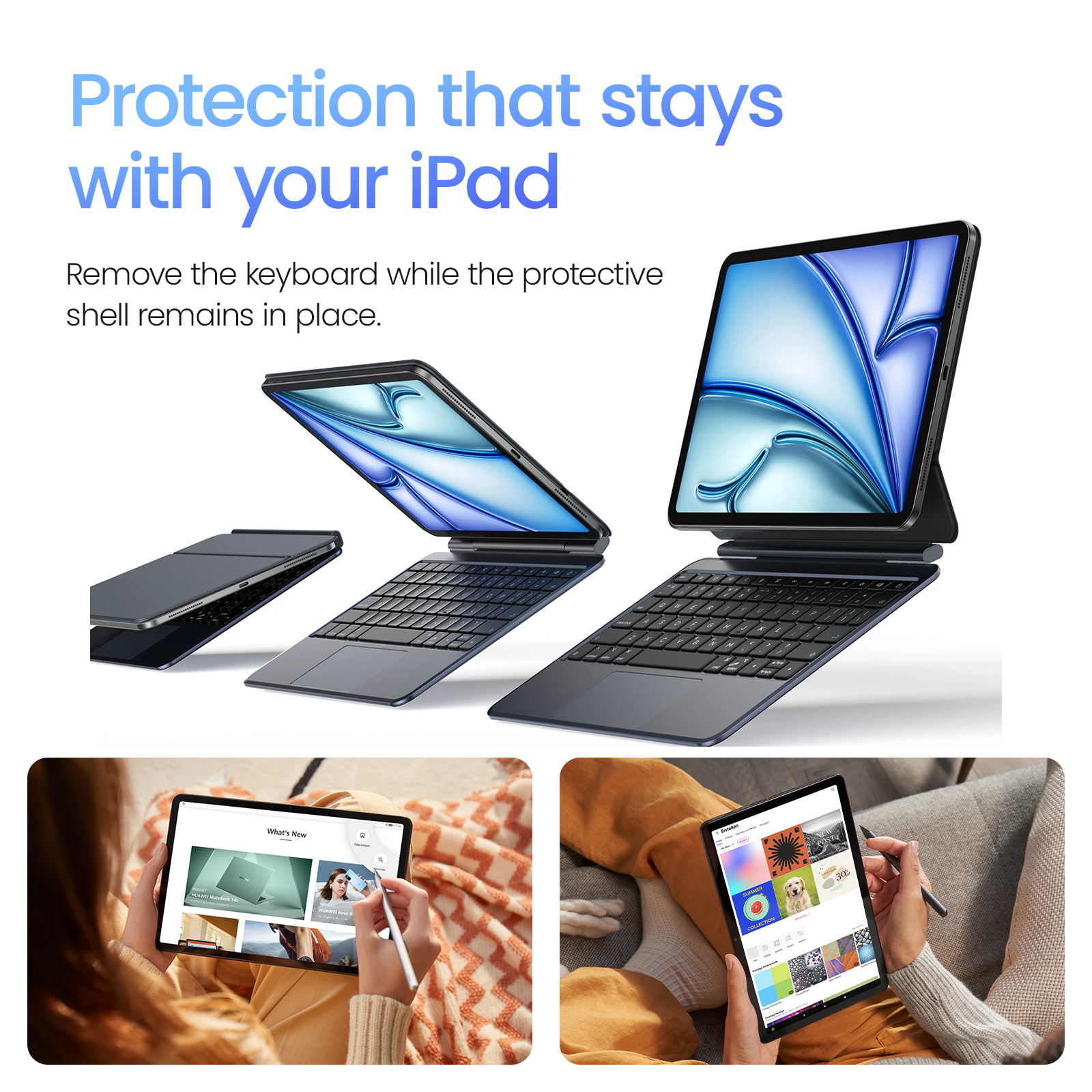 CHESONA Cloud X Magnetic Floating Keyboard Case with Trackpad for iPad Air