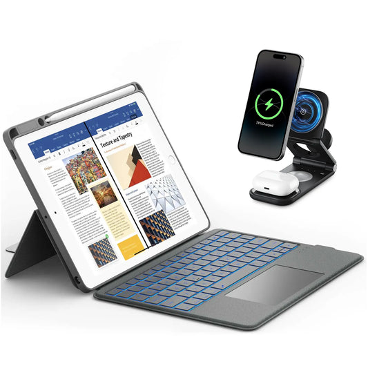 Rugged Series Keyboard Case 10.2" & Wireless Charging Bundle