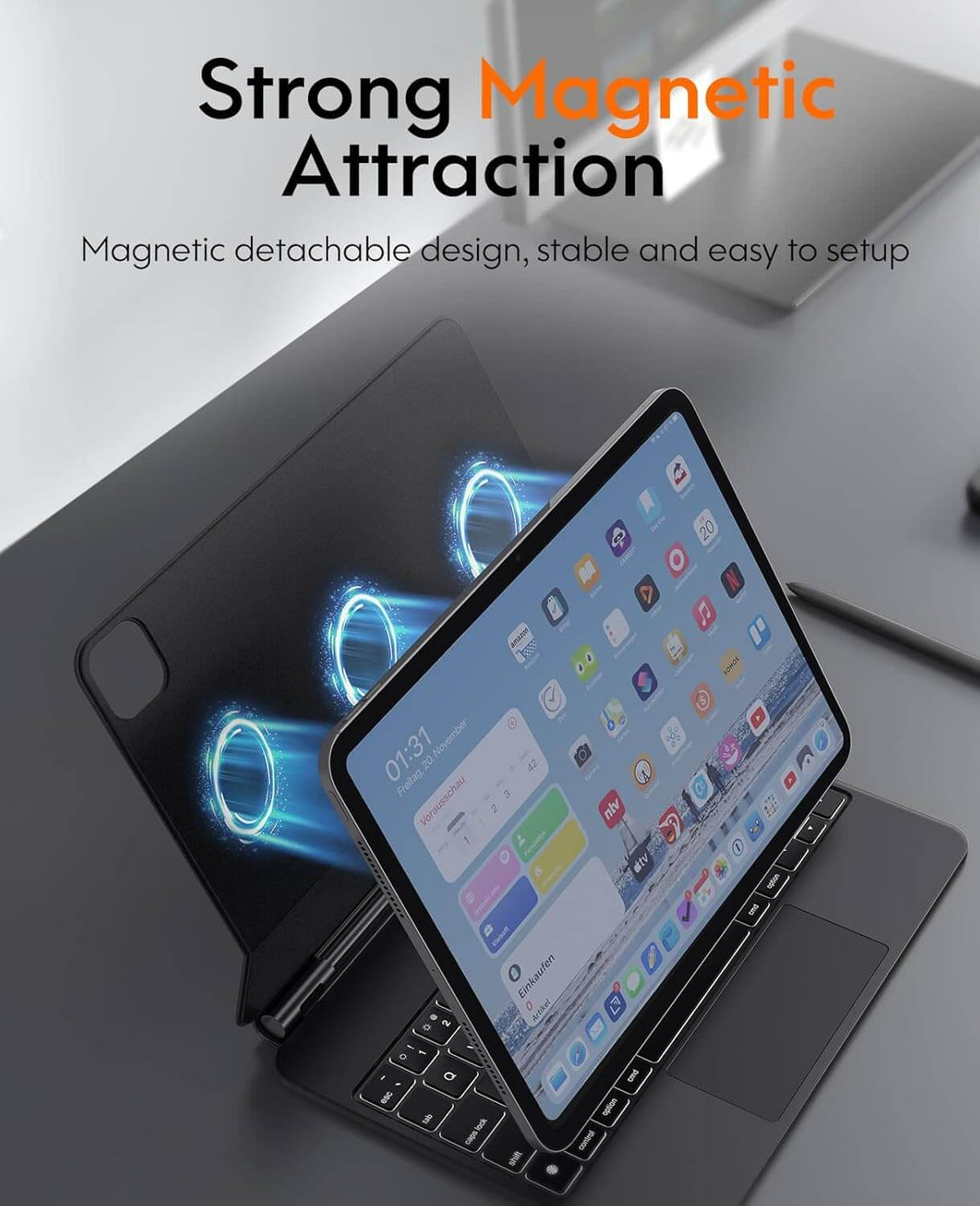 CHESONA Cloud Digital Keyboard Case for iPad Pro 11'' (M4,2024)