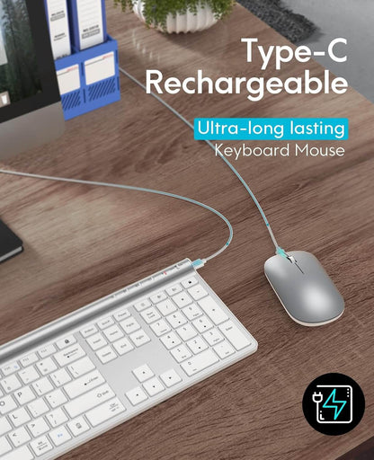 CHESONA Wireless Keyboard and Mouse Combo (BT 5.0+3.0+2.4G)