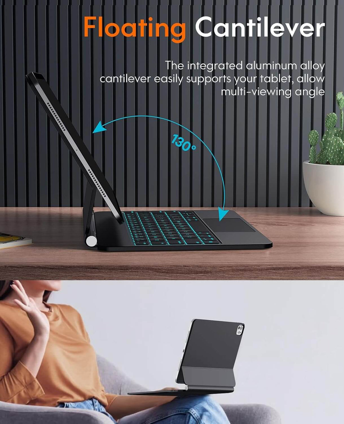 CHESONA Cloud Digital Keyboard Case for iPad Pro 11'' (M4,2024)