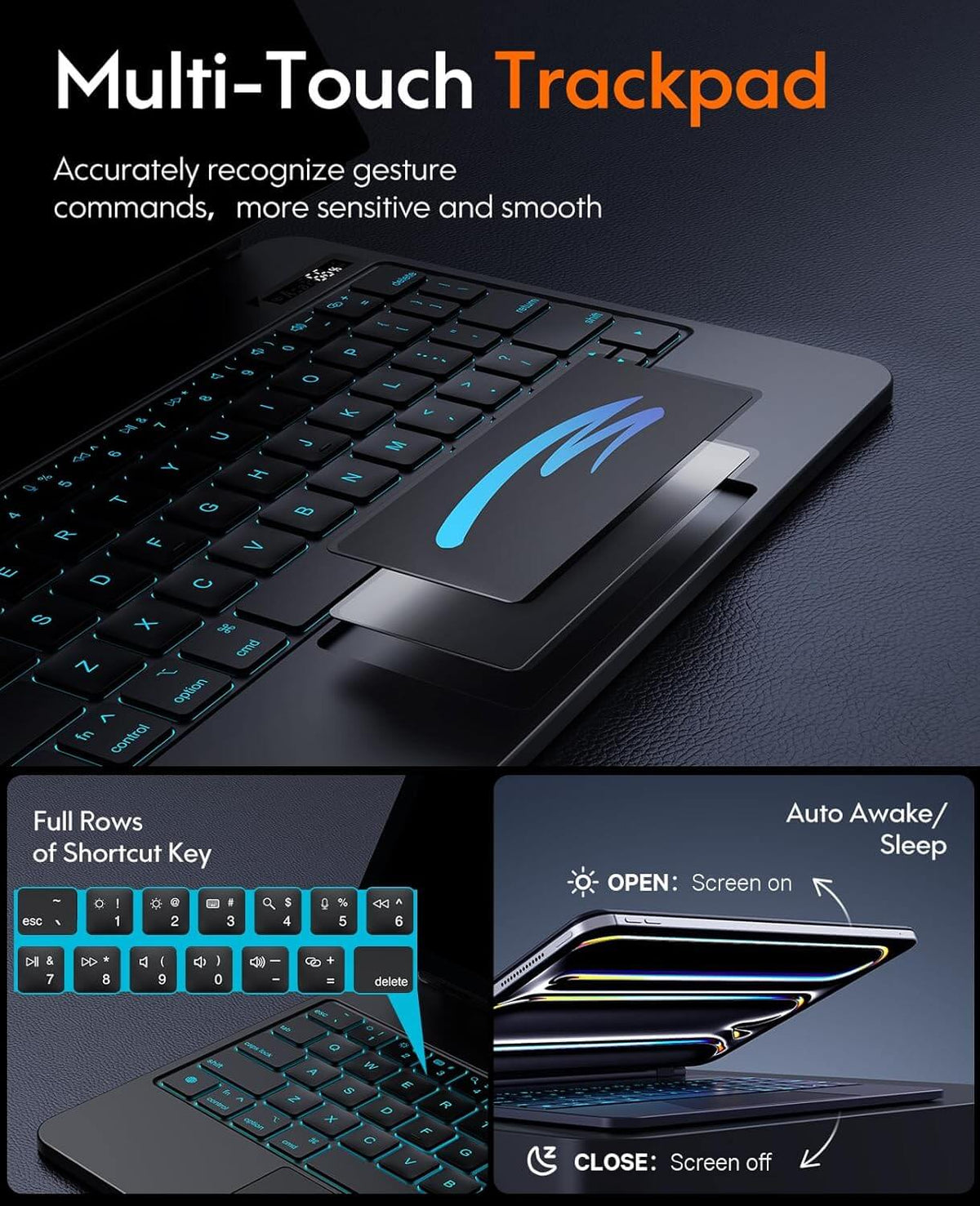 CHESONA Cloud Digital Keyboard Case for iPad Pro 11'' (M4,2024)