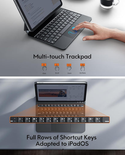 CHESONA Cloud Series Keyboard Case for iPad Pro 11 Inch & iPad Air 11''(M2) & Air 5th/4th 10.9(Black)