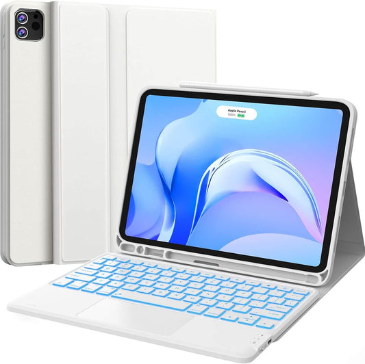 CHESONA Step Series Keyboard Case for iPad Pro 11" 4th/3rd/2nd/1st Gen/Air 10.9" (White)