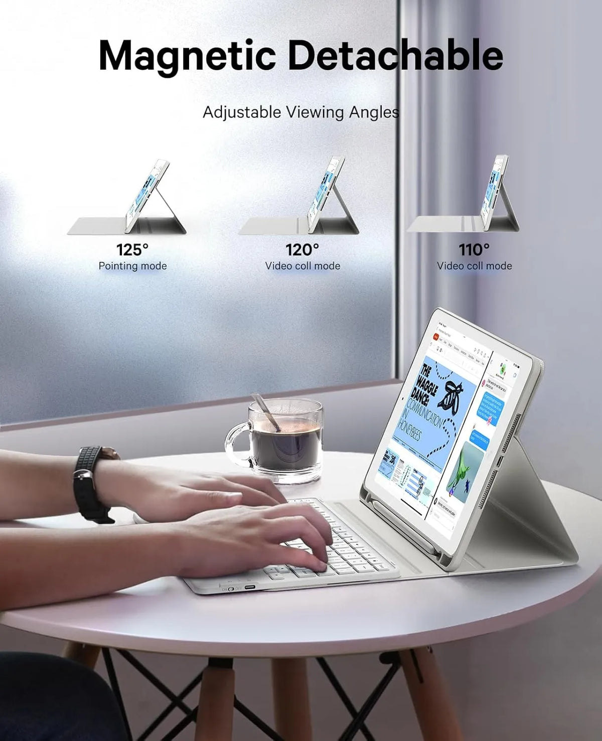 CHESONA Step Series Keyboard Case for iPad 6/5th gen & iPad Air 2 & iPad Pro 9.7"
