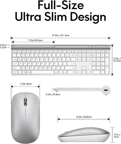 CHESONA Wireless Keyboard and Mouse Combo (BT 5.0+3.0+2.4G)