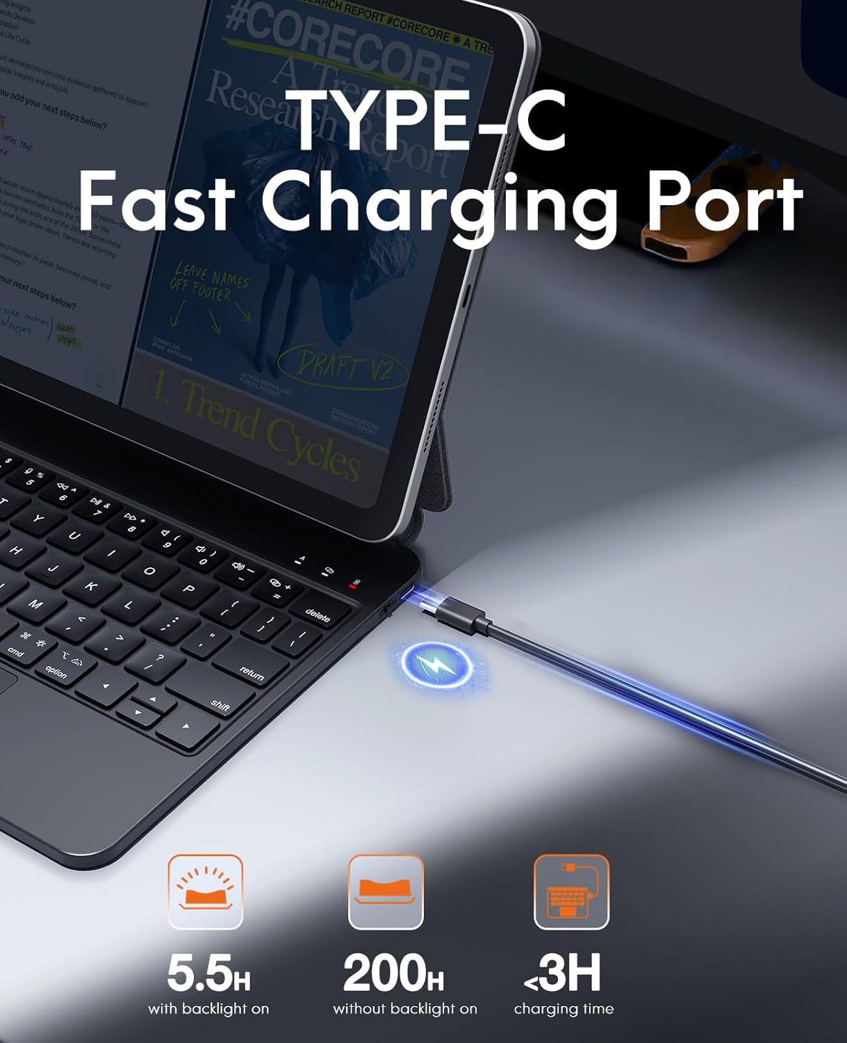 CHESONA Cloud Series Keyboard Case for iPad Pro 11'' (4th/3rd/2nd/1st Gen)