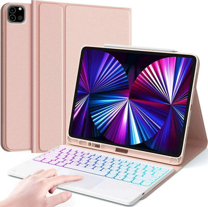 CHESONA Step Series Keyboard Case for iPad Pro 12.9" 6/5/4/3th (Rose Gold)