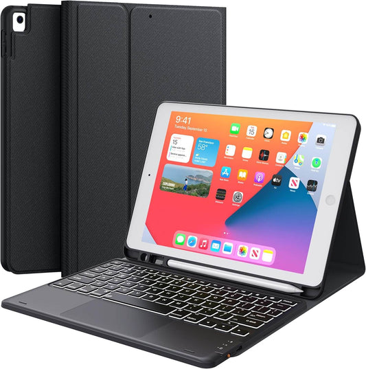 CHESONA Step Series Keyboard Case for iPad 9th/8th/7th Gen 10.2" (Black)