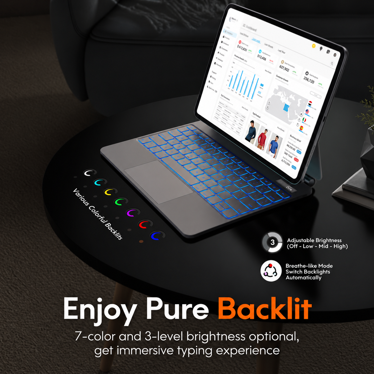 iPad Pro 13" (M4, 2024) – CHESONA Cloud Digital Keyboard Case