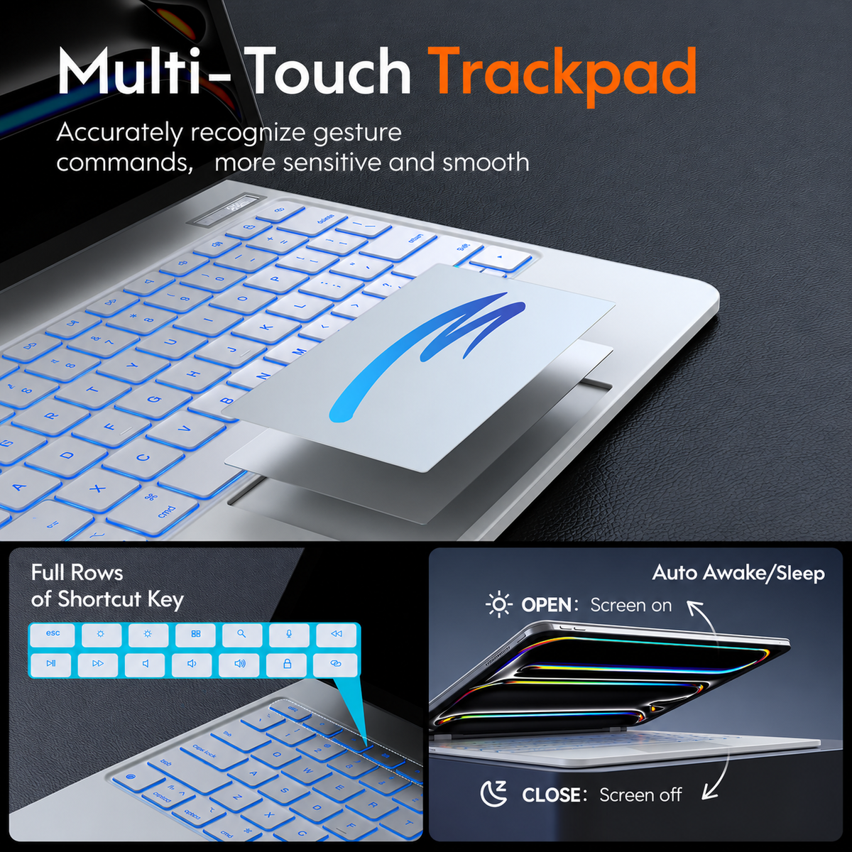 iPad Pro 13" (M4, 2024) – CHESONA Cloud Digital Keyboard Case