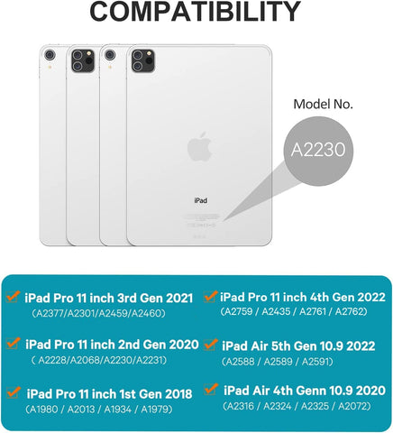 CHESONA iPad Pro 11 Case with Detachable Keyboard